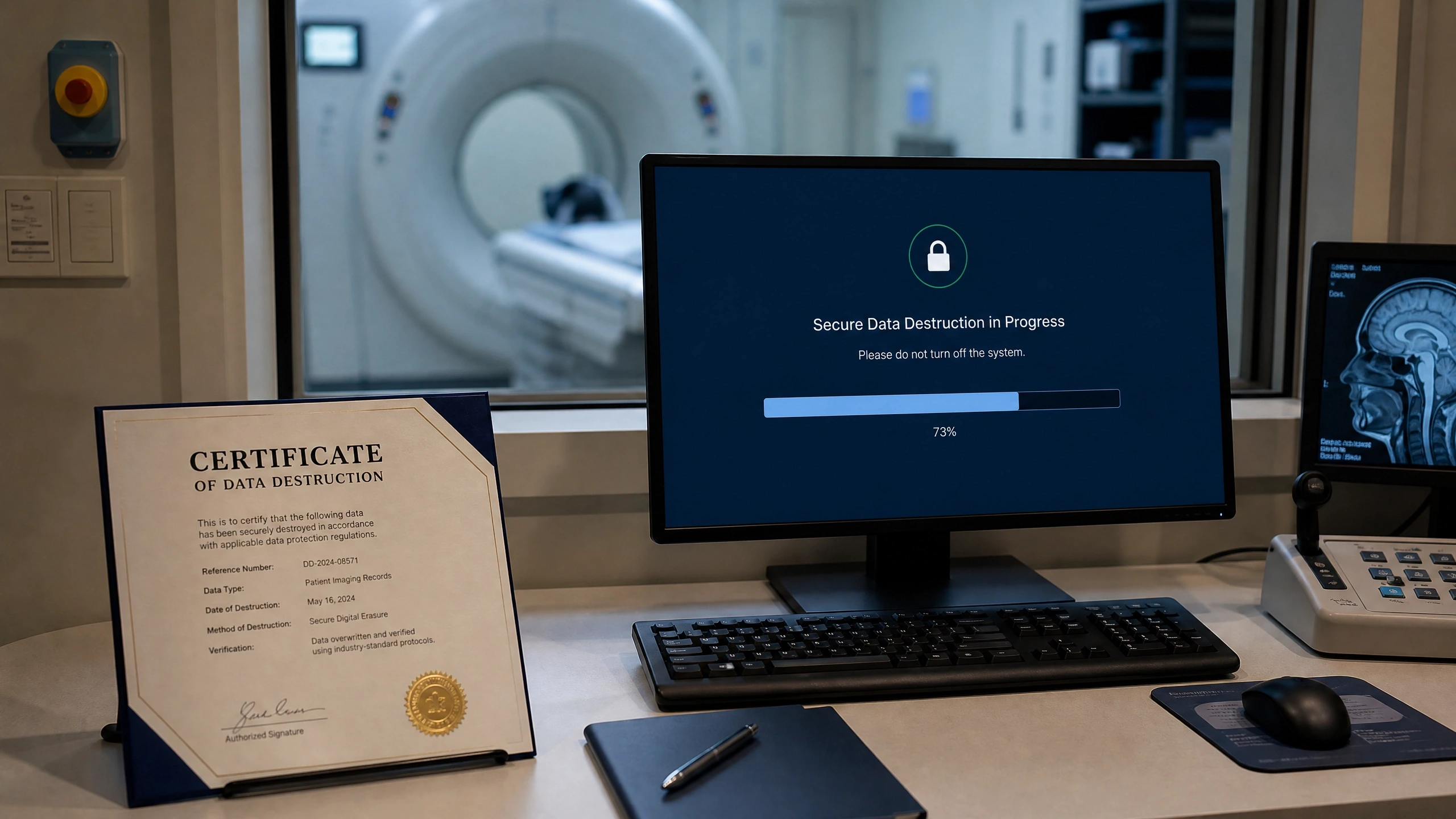 certified data destruction certificate MRI machine disposal Australia