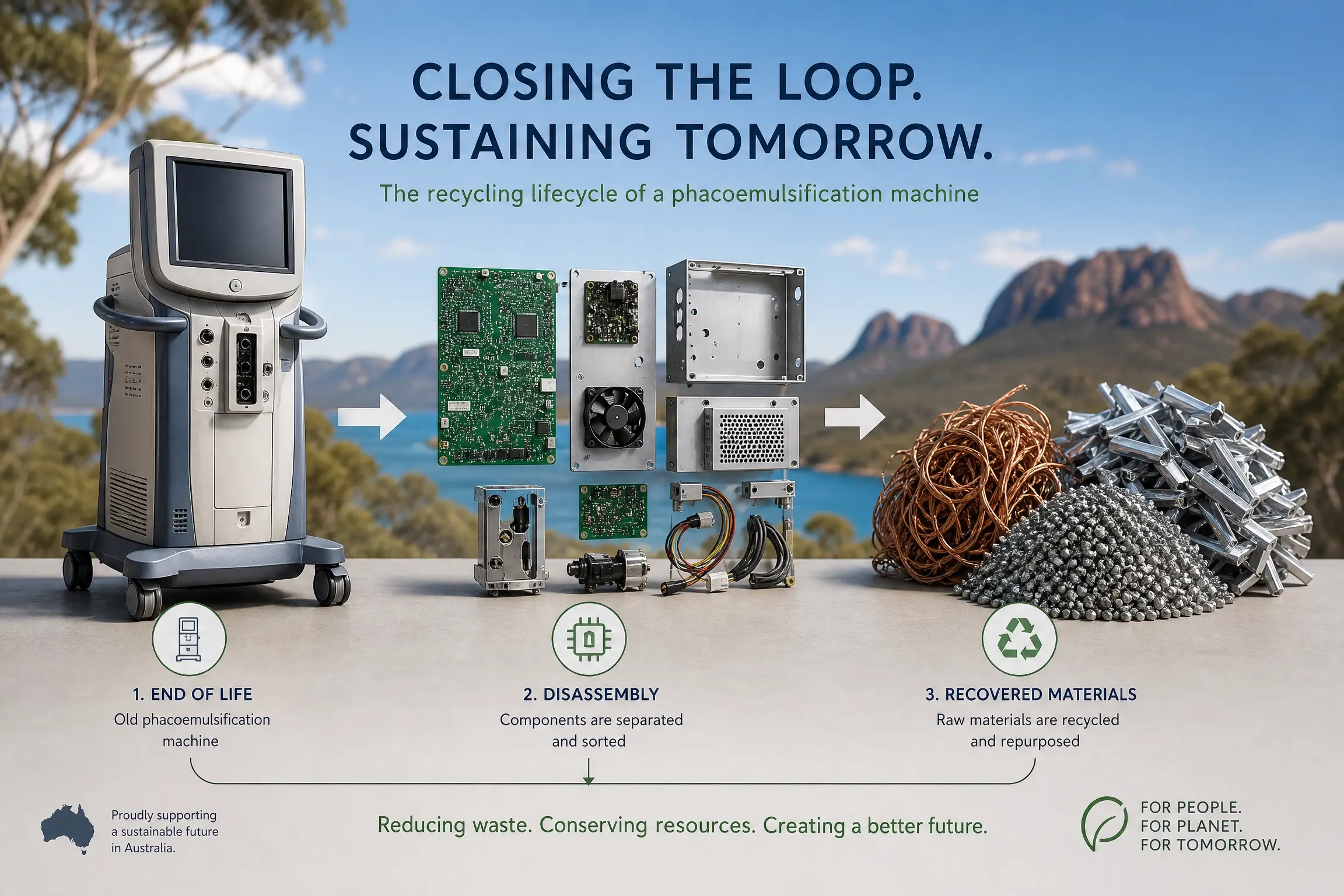 phacoemulsification equipment disposal Australia collection process and compliant recycling for cataract surgery equipment